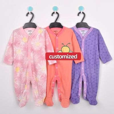 China Breatheable Customized Popular Newborn Girl Boy Clothing Cotton Pajamas Jumpsuit Infant 100% Infant Romper Costume for sale