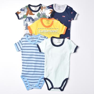 China Breathble comfortable wholesale infant romper customized short sleeve cotton jumpsuit summer pajamas onesie baby for sale