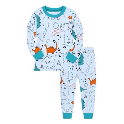 China Breathable 2 Pieces Suit Shirt Pants Cotton Cartoon Nightgown Sleepwear Long Sleeve Luxury Baby Pajamas For 2-10 Years for sale