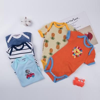 China Fashional Baby Rompers 100% Cotton Shorts Sleeve Baby Bodysuit Newborn Baby Clothes for sale