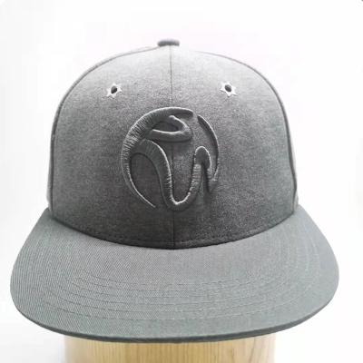 China COMMON 3D embroidery logo hat bill custom flat cap knitted fabric snapback hat for sale