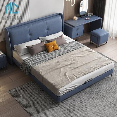 China Wholesale Storage Upholstered Leather Solid Backrest Beds With Storage Bedroom Furniture Bed for sale