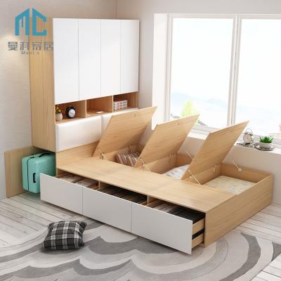 China Comfortable Modern Double Bed With Storage Tatami Bed Room Furniture for sale