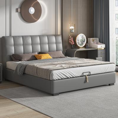 China Comfortable Modern Leather Bed Smart Bed Bedroom Storage Tatami Bed for sale