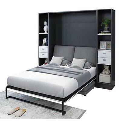 China New design furniture foldable bed with storage cabinet murphy bed folding bed with sofa for sale