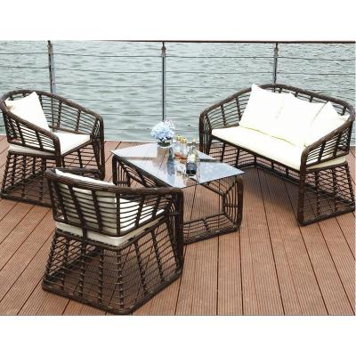 China Leisure Dining Outdoor Wicker Sofa And Chair Set Outdoor Garden Rattan for sale