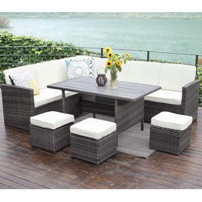 China Leisure Waterproof Outdoor Wicker Patio Furniture Poly Rattan Sofa Sets Garden Furniture for sale