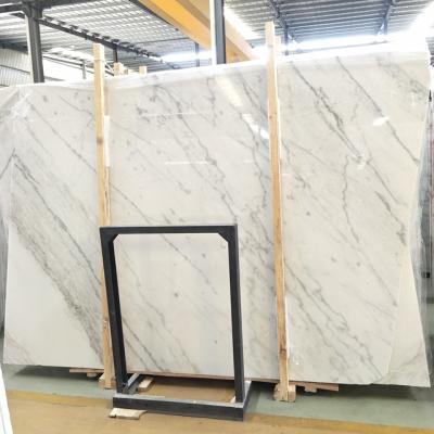 China Cheap Modern Chinese Calcatta Gray Veins Natural Guangxi White Marble Slab for sale