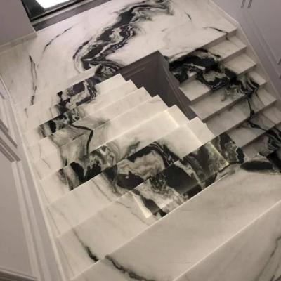 China Panda White Marble Slab Panda Modern White Marble Stairs for sale