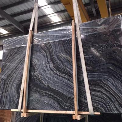 China Modern Black Tree Wood Veins Cheap Black Marble, Chinese Marble, Black Marble Tiles for sale