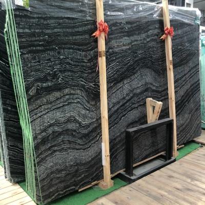 China Contemporary Polished Zebra Marble Black And Black Wood Veins Marble Big Slab for sale