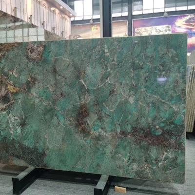 China Modern Polished Import Amazonite Granite Slabs Amazon Green Natural Stone Stone for sale