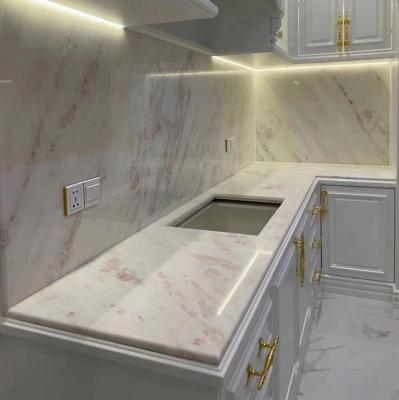 China Modern Natural Marble Vein Marble Price Rose White Marble Tile Rose Gold Marble for sale