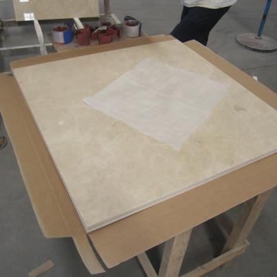 China Modern Crema Marfil Marble Composite Tile , Cheap Laminated Marble Tiles With Ceramic for sale