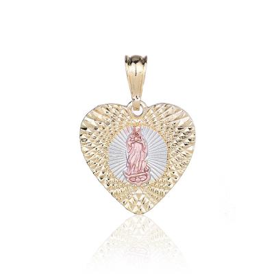 China Romantic Virgin Mary Love Pendant Tricolor Religious Jewelry for sale