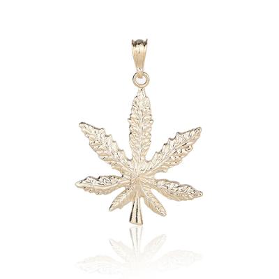 China Factory direct sales 18K FASHIONABLE maple leaf gold plated drug leave pendant jewelry for sale