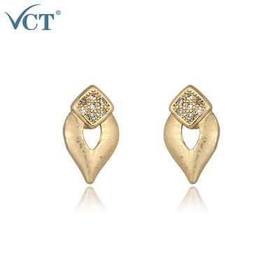 China Trendy Cheap Trendy Gold Stud Zircon Stud Earrings For Women Jewelry for sale