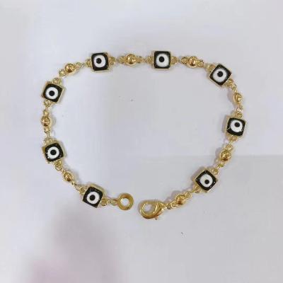 China FASHIONABLE 18k Gold Eye Bangle Copper Beaded Bracelets New Design for sale