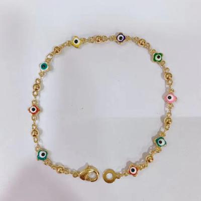 China TRENDY 18k Gold Bracelet Eye Copper Alloy Beaded Bracelets New Design for sale