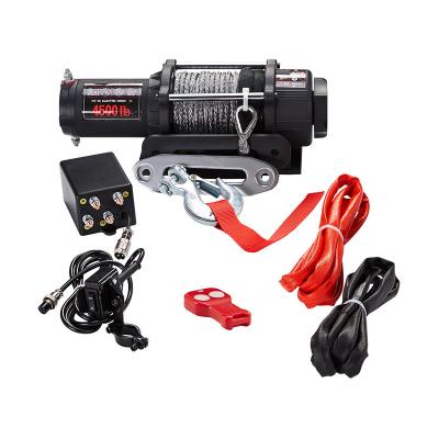 China Cheap ATV/UTV Offroad Electric Winch 4x4 12V Waterproof ATV 4500lbs CE Approved With Synthetic Rope for sale