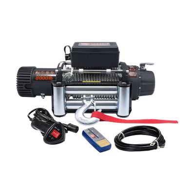 China Jeep Power Motor Strong Gears Brake Fast Speed ​​8000lb Quiet Winch 12V For Jeep Offroad 4x4 Auto Car for sale