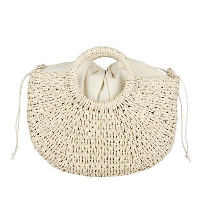 China Moroccan Embroidery Straw Beach Bag Summer Beach Tote Bag For Woman Straw Handbags Woven Handmade Fashion Handbag for sale