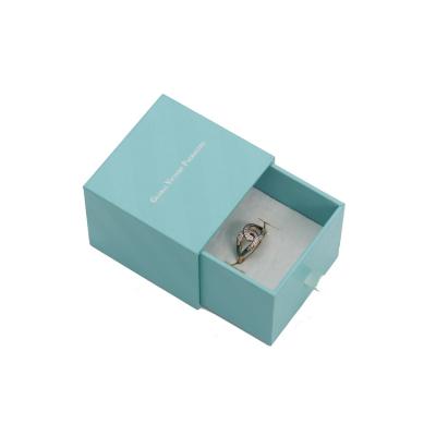 China Custom Elegant Jewelry Box Ring Box Necklace Bracelet Pendant Box Drawer Jewelery Box Sky Blue Gift Packaging for sale