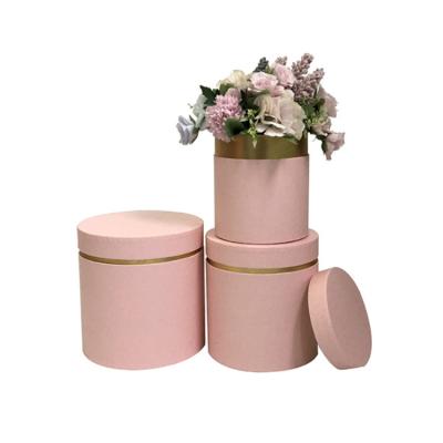 China Recycled Materials Hot Sales Support Custom LOGO Round Mounted Multicolor Flower Box Cylinder Cover Holiday Valentine's Day Flower Box for sale