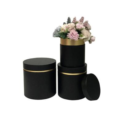 China Materials factory custom LOGO flower box wedding flower packaging box reused holiday valentine round flower box for sale