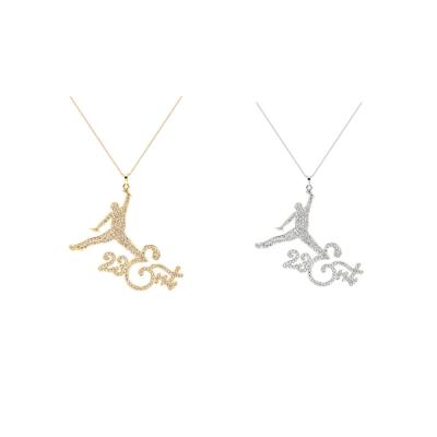 China Unique Gold Plated Punk Letter And Number Necklace Pendant With Box Chain For Men for sale