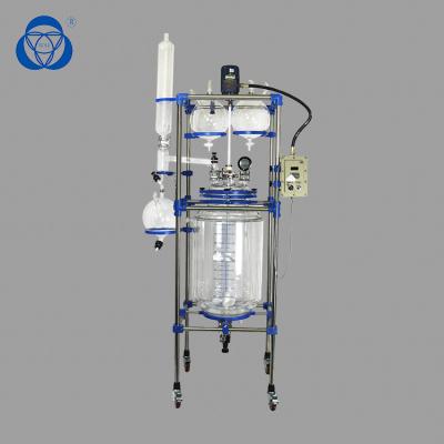 중국 수직 콘덴서를 가진 화학 유리제 반응기 50l를 추출하는 정유 판매용