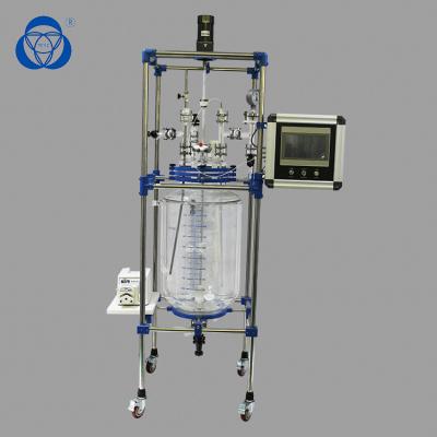 Chine Réacteur en verre de laboratoire de 100 litres, Borosilicate en verre 3,3 de navire de réacteur d'acier inoxydable haut à vendre