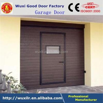 China Customized professional export multiple color automatic garage steel sectional door with small gate for sale