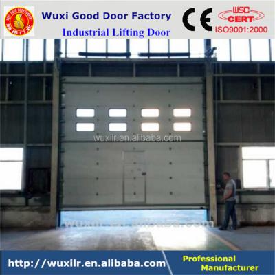 China Fire-Rated Warehouse Color Steel Panel Sectional Industrial Vertical Rolling Elevator Doors for sale