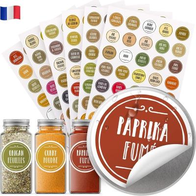 China Hot Amazon Sale Spice Label Set Herbs Names Water Resistant Spice Jar Waterproof Sticker And Office Label For Spice Organization for sale