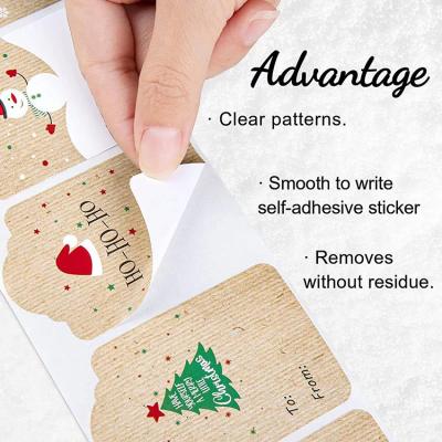 China Adhesive Label Rectangle Color Sticker Waterproof Custom Printed Plastic Christmas Tree Stickers for sale