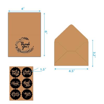 China paper & High Quality Hot Sale Kraft Paper Cardboard Thank You Card With Envelope for sale