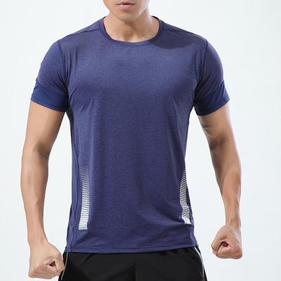 China Custom O-Neck Mens Anti-wrinkle Logo T-shirts Summer 2021 Short Sleeves Gym Sport T-shirt Simple Men for sale