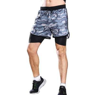 China Anti-Wrinkle Fitness Men Running Sports Shorts Camouflage Quick Drying Custom Gym Training Shorts for sale