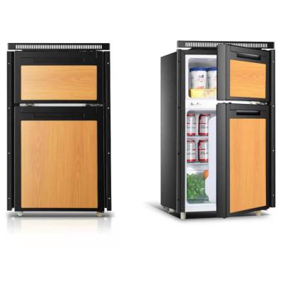 China Compressor Type 105 Liter Caravan RV Camper Van Refrigerator 12V 24V CE ROHS EMARK SAA ERP Upright Fridge Freezer for sale