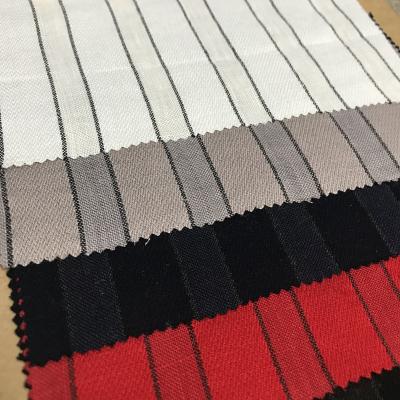 China Stonewashed Cotton 6924Stripe Tencel Blend Fabric Linen Fabric Roll Viable Canvas Wholesale Manufacturers for sale