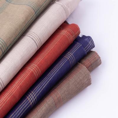 China Viable #8572 131GSM 100% Pure Linen Fabric, Check Color Brown Linen Fabric for sale