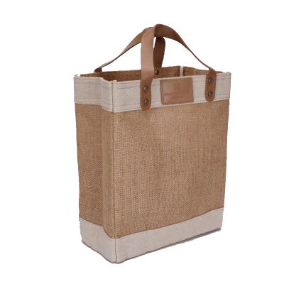 China Wholesale Waterproof Laminated Hessian Manufacturer Suppliers Jute Bag Women Jute Beach Drawstring Ladies Grocery Handbag for sale