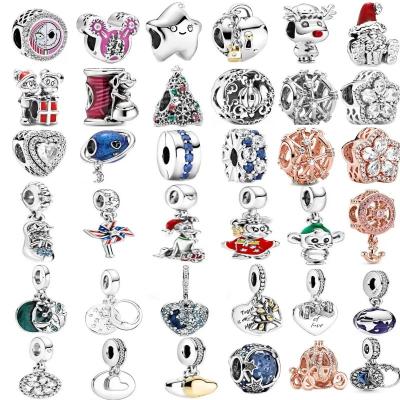 China Wholesale 925 Punks Pandoraer DIY Silver Glass Slipper Santa Diy Charm for sale