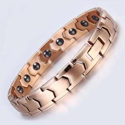 China Simple. Full Stainless Steel Jewelry Magnet Titanium Steel Magnetic Health Care Magnetic Therapy Bracelet For Men for sale