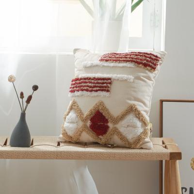 China Morocco Best Selling Cushion Cover Cotton Viable White Handmade Pillow Cover Tufted Cushion Cover for sale