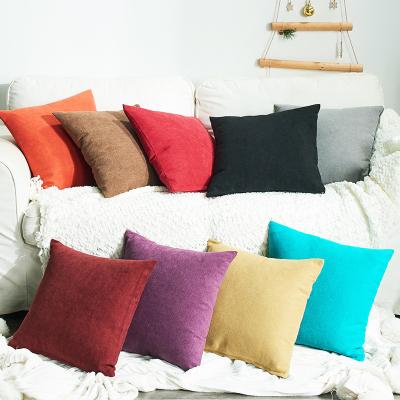 China Eco - Friendly Cushion Cover Solid Colors Jacquard Chenille Pillow Cover for sale