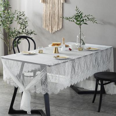 China Candlelight Dinner Decoration Tablecloth Waterproof Polyester Lace Tablecloth for sale