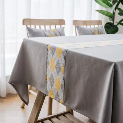 China Waterproof High Quality Hand Embroidered Tablecloth Linen Table Cloth for sale