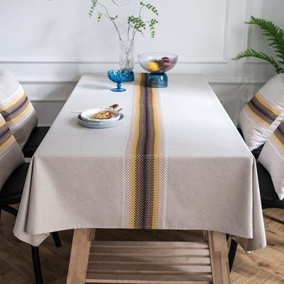 China High Quality Waterproof Embroider Table Cloth Thick Cotton Linen Table Cloth For Kids for sale